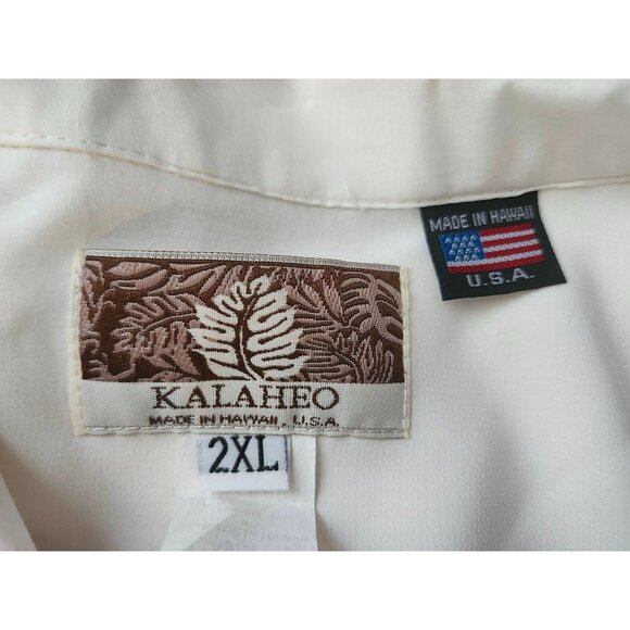 Kalaheo 2XL Hawaiian Short Sleeve Shirt With Red Hibiscus Floral Design VTG - Picture 2 of 6
